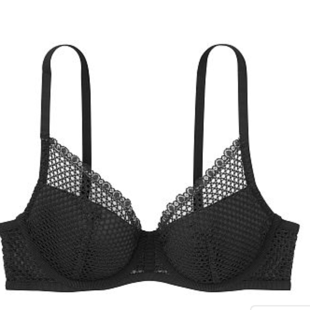 Fishnet Lace Long Line Bra